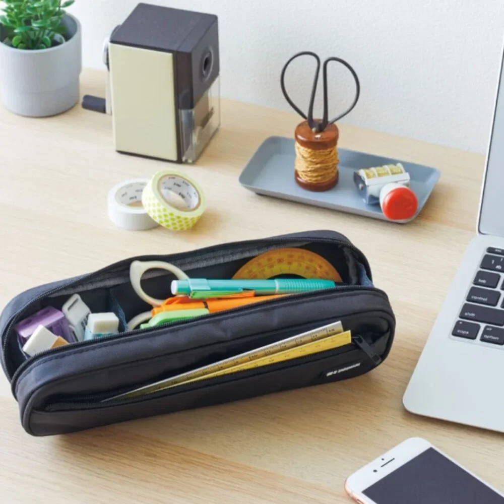 Lihit Lab A-7552 Designed for Arrangement Zipper Pencil Case 2-Way Yellow Green
